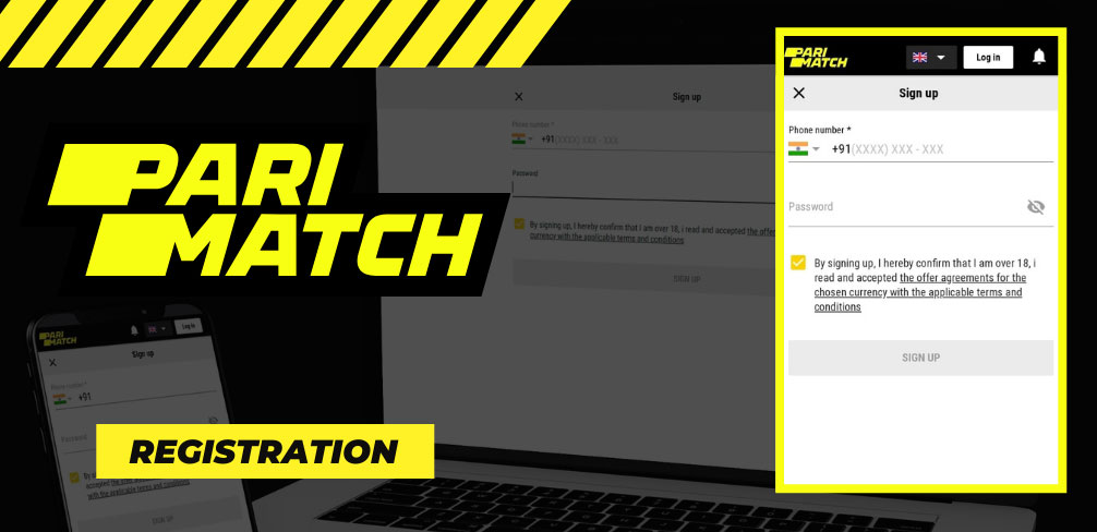 Registration at Parimatch app